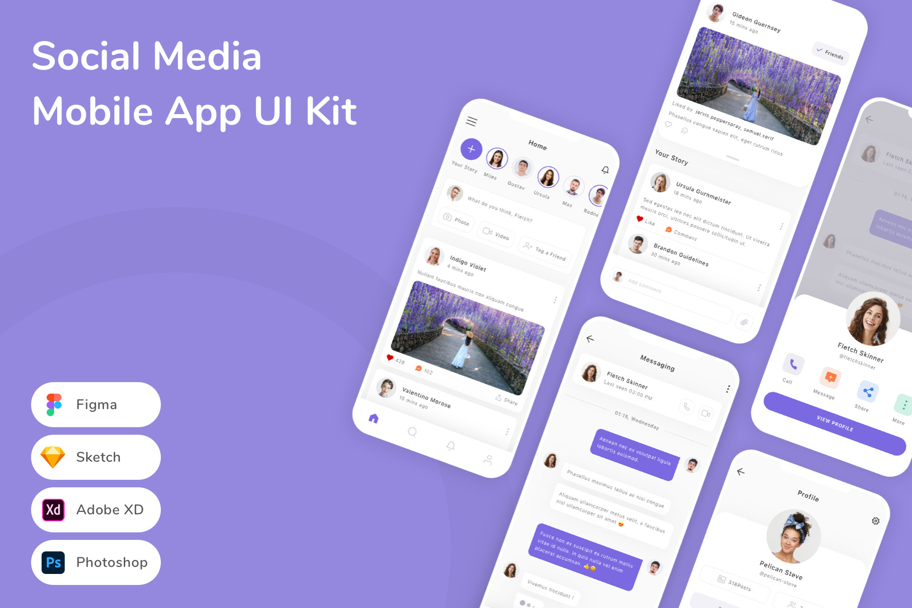 Social Media Mobile App UI Kit, an UI Kit Template by Betush