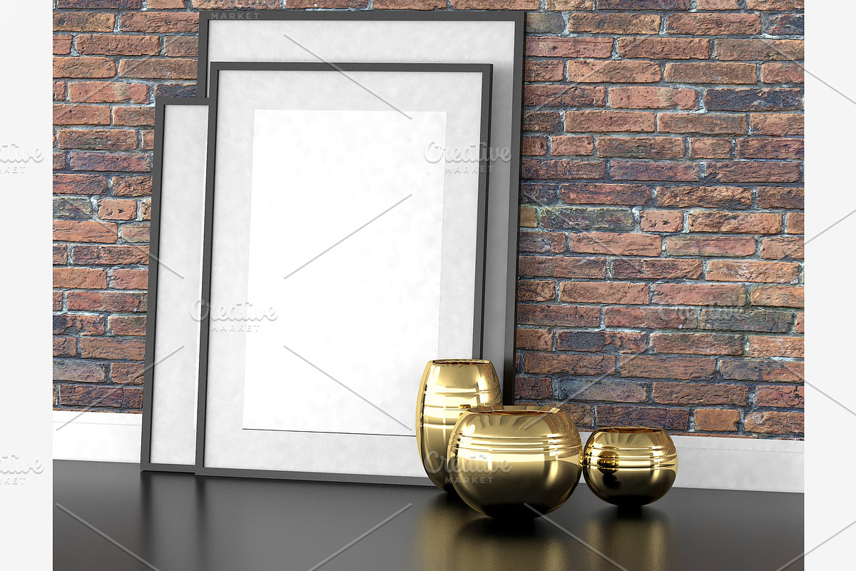 Mock up poster in a square frame, a Print Template by Olesya Morokhovets (Photo 2 of 2)