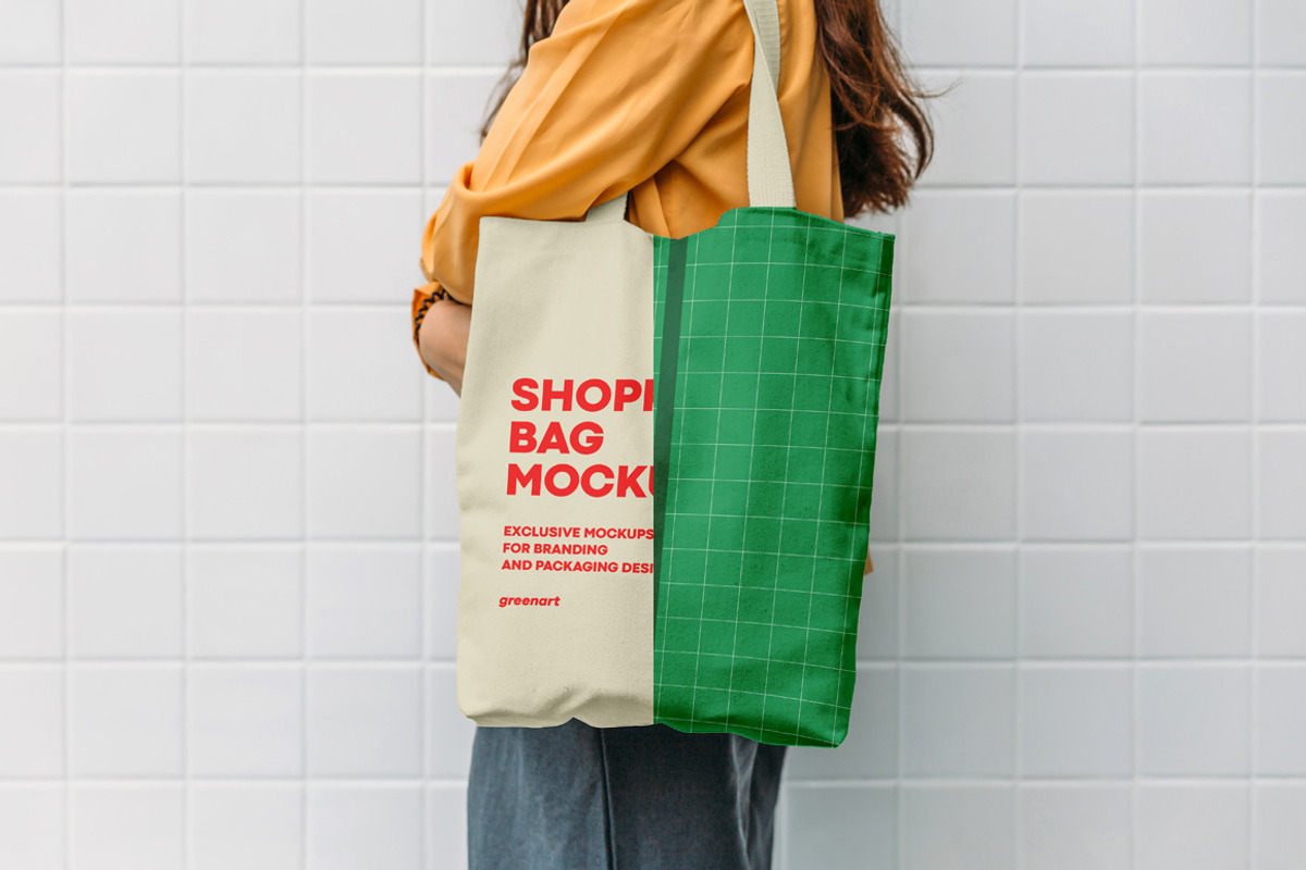 Cotton Shopping Bags Mockup, a Packaging Mockup by Green Art (Photo 4 of 6)