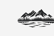Majestic Mountain and Tree Vector, a Graphic by hafijul (Thumbnail 5 of 9)