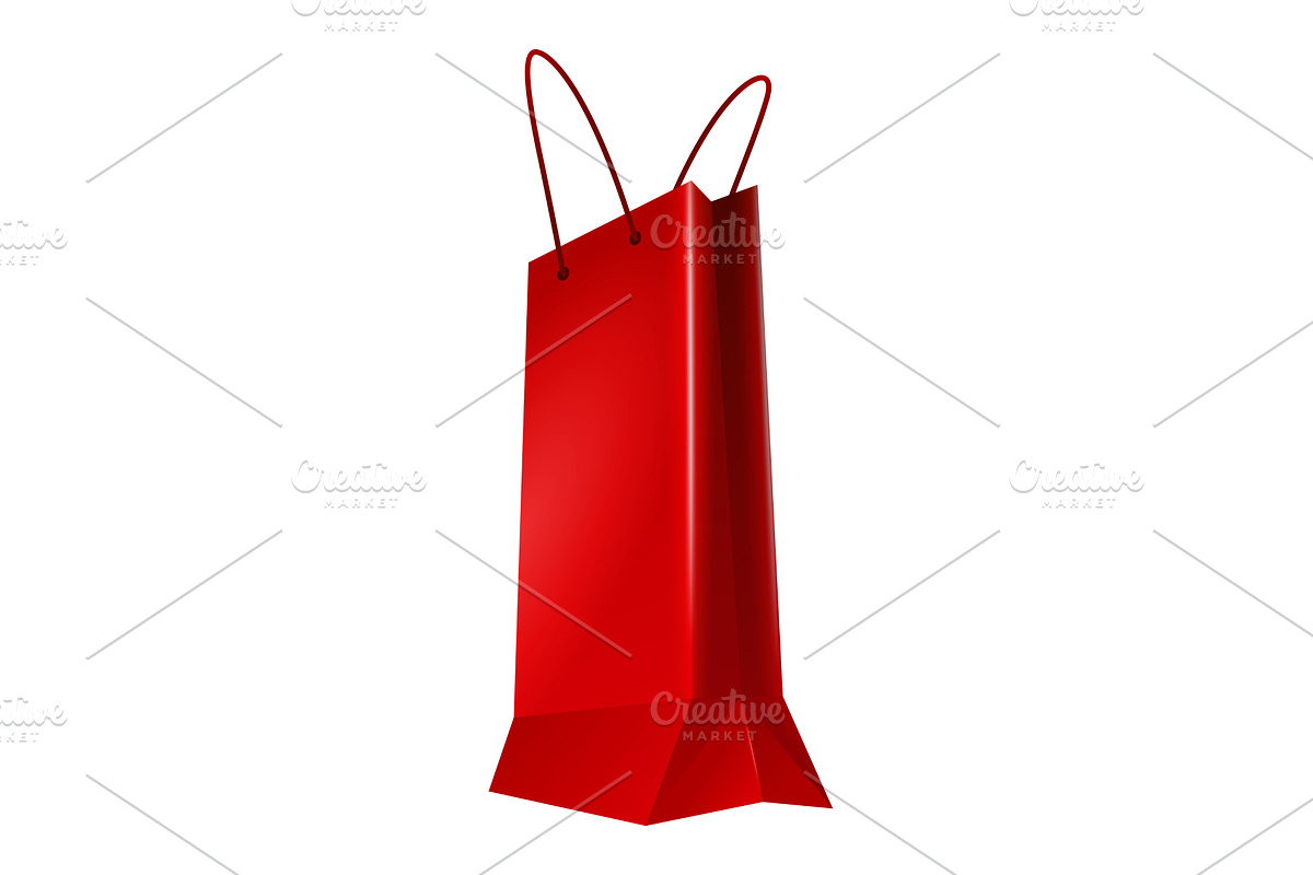 Paper shopping bag with handles, an Object Illustration by the8monkey