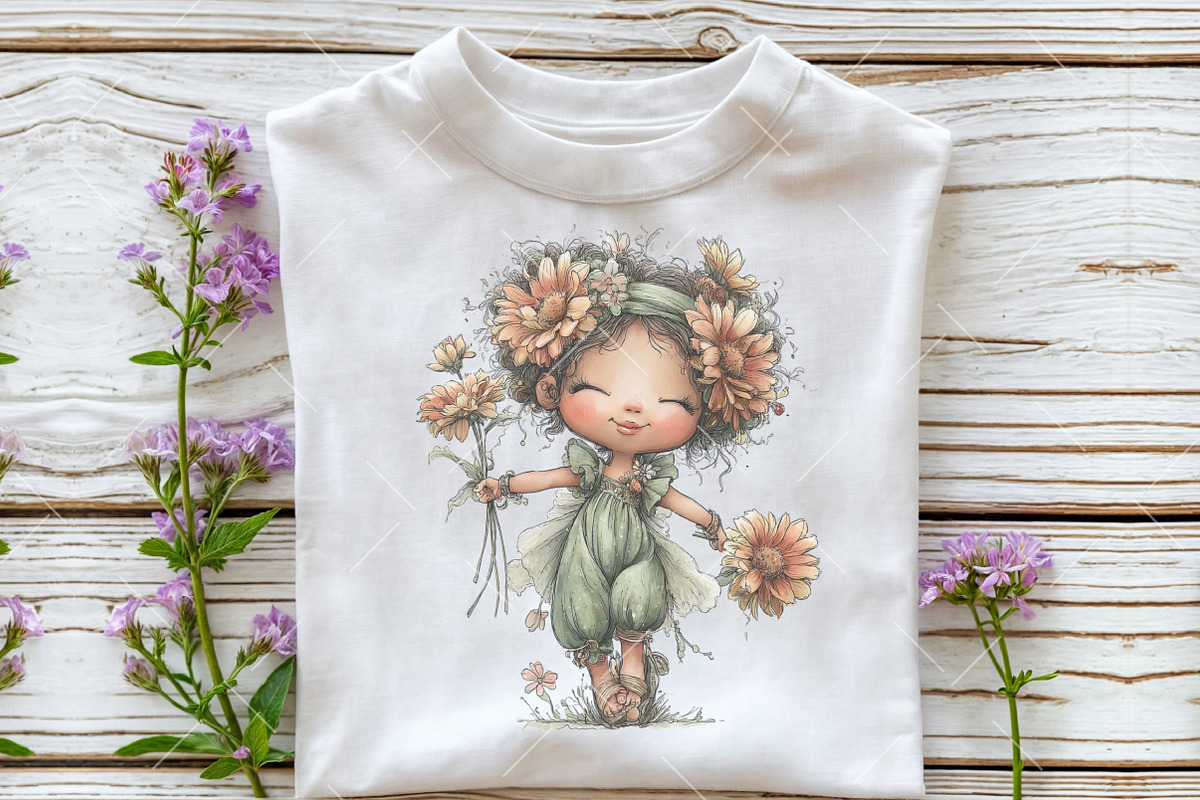 Whimsical Sunflower Fairy Clipart, an Illustration by OK Design (Photo 6 of 6)