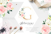 Floral Alphabet Design Set, a Decorative Illustration by Pixavics (Thumbnail 1 of 12)