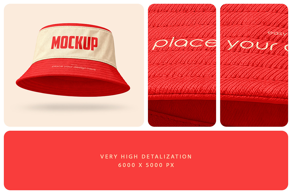 Bucket Hat Mockup Set, a Hat Mockup by Country4k (Photo 3 of 4)