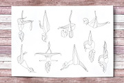 Aerial Yoga Poses Set, a Healthcare Illustration by CARROTDESIGN (Thumbnail 4 of 4)