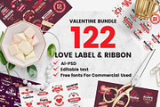 122 LOVE LABEL & RIBBON, a Branding & Logo Template by Toonsteb (Thumbnail 1 of 15)