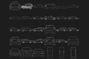 Cars Outlines & Silhouettes Set 1