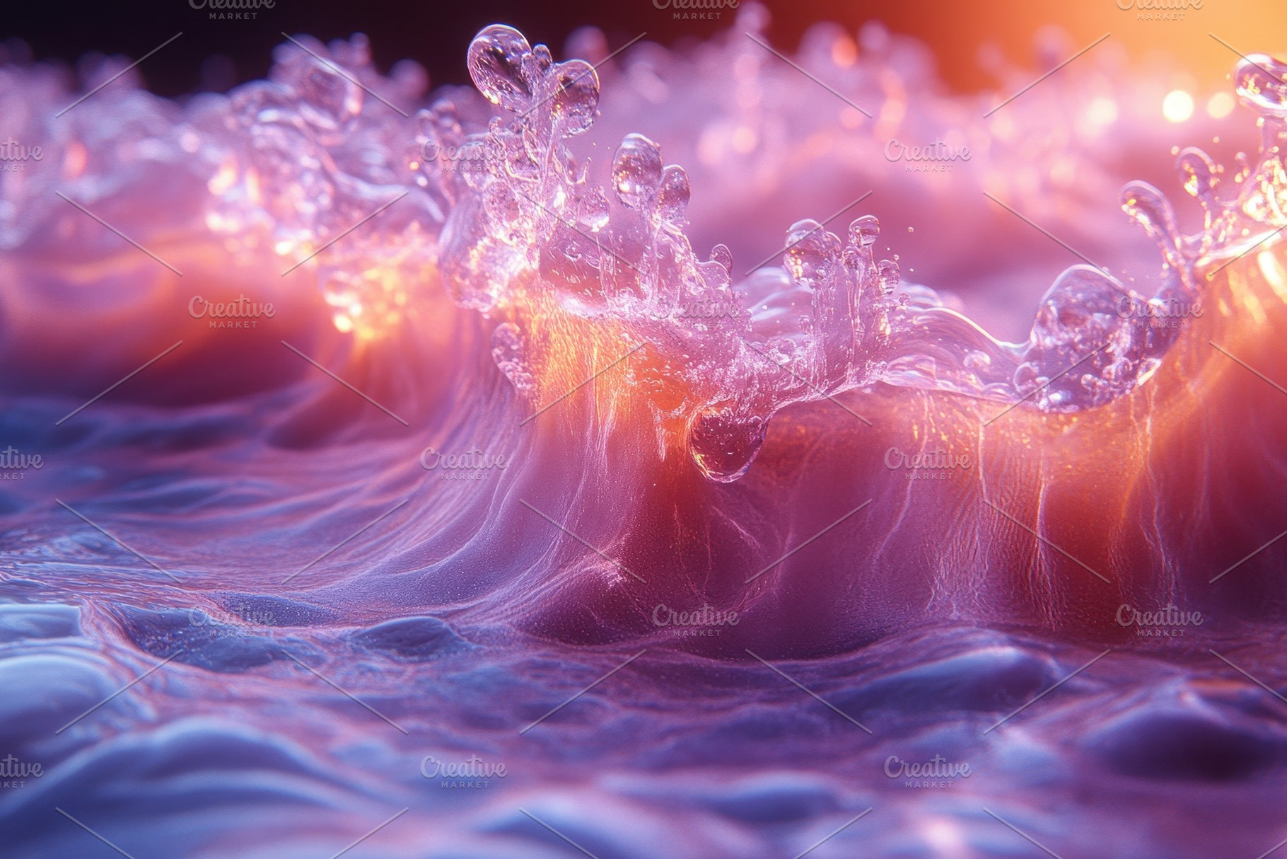 Swirling waves create vibrant colors, a Photo by Tanuart
