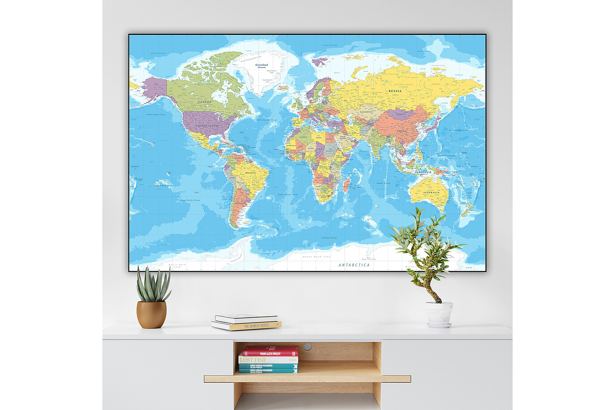 Vector World Map - Large&Detailed, a Decorative Illustration by PorcuPen Works (Photo 7 of 10)