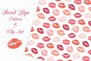 Lips Vector Pattern & Clip Art, a Pattern Graphic by patternpop studio (Thumbnail 1 of 2)