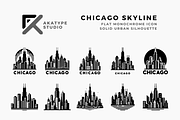 Chicago Skyline Icon Vector, an Icon by Akatype Studio (Thumbnail 1 of 3)
