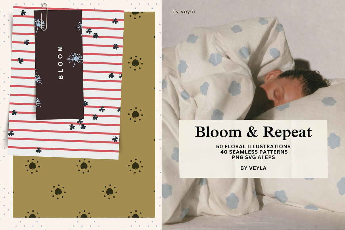 Bloom: Patterns & Illustrations, a Pattern Graphic by Veyla (Photo 6 of 23)