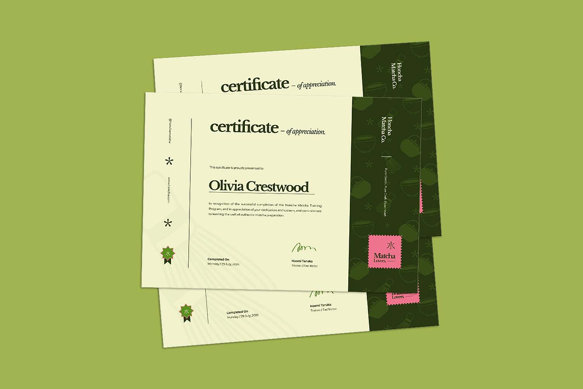 Honcha - Certificate, a Card Template by VUNIRA (Photo 2 of 3)