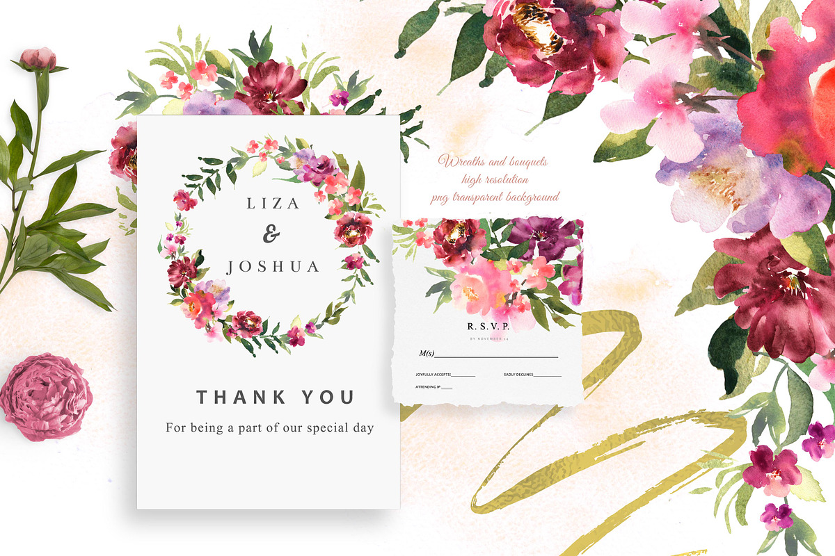 Watercolor flowers. Floral elements, a Decorative Illustration by Julycolor (Photo 3 of 9)