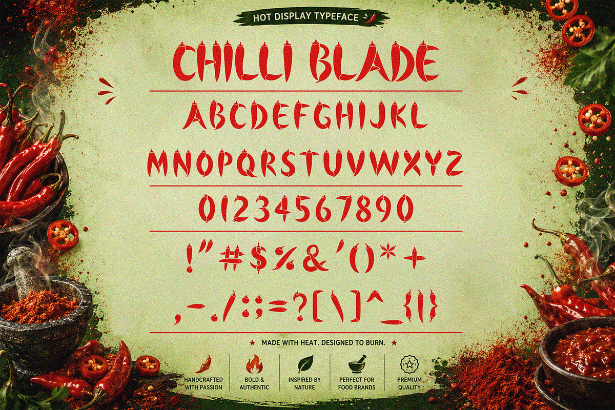 CHILLI BLADE - Display Font, a Handwritten Font by NTC Graphic (Photo 10 of 10)