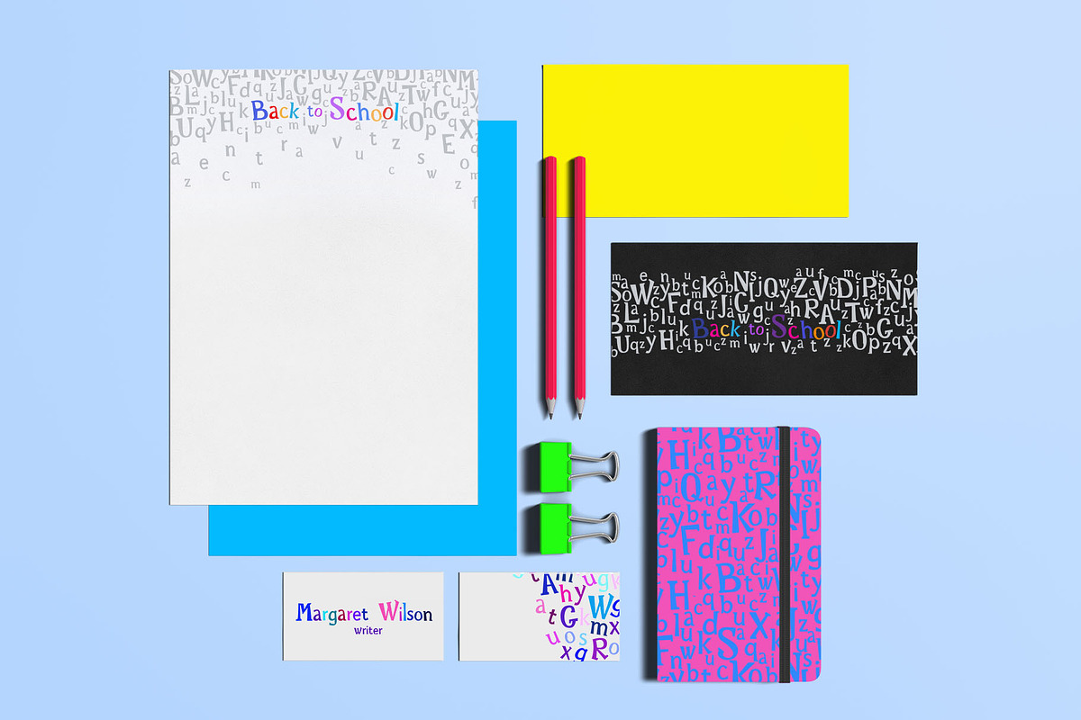 Rainbow Chalk Cyrillic kid's font preview 5