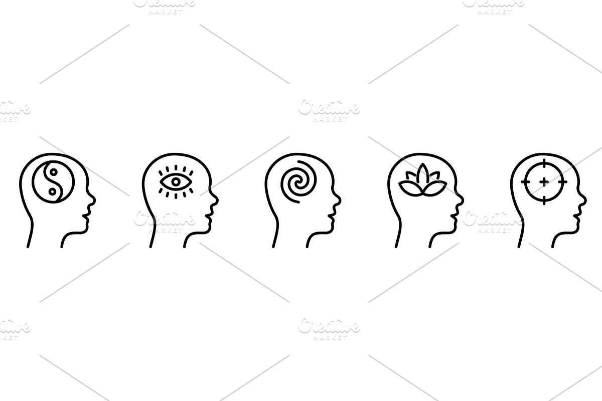 Human Head, Harmony Concept Icons, an Object Illustration by Gentle Studio