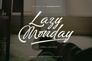 Lazy Monday - Modern Script, a Script Font by asdstudio (Thumbnail 1 of 9)