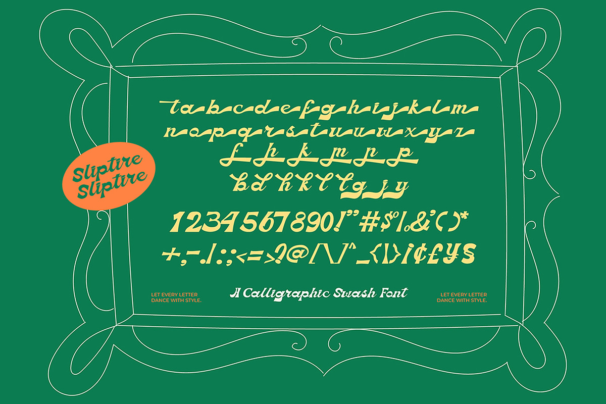 Sliptire Calligraphic Swash Font, a Script Font by Jaruka (Photo 10 of 10)