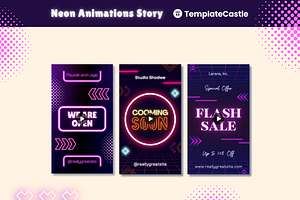 Neon Animation Instagram Story, a Templates & Theme by TemplateCastleStore