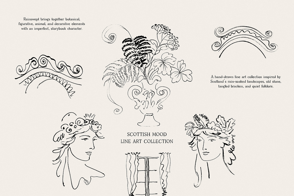 Rainswept Autumn Line Art Collection, an Object Illustration by Purple (Photo 4 of 15)