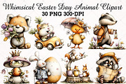 Whimsical Easter Day Animal Clipart, an Illustration by RobertsArt (Thumbnail 1 of 5)