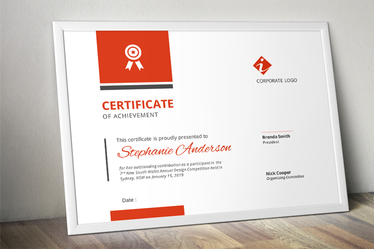 Bar certificate docx template, a Stationery Template by Inkpower (Photo 1 of 6)