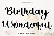 Birthday Wonderful, a Handwritten Font by FreshTypeINK (Thumbnail 1 of 8)