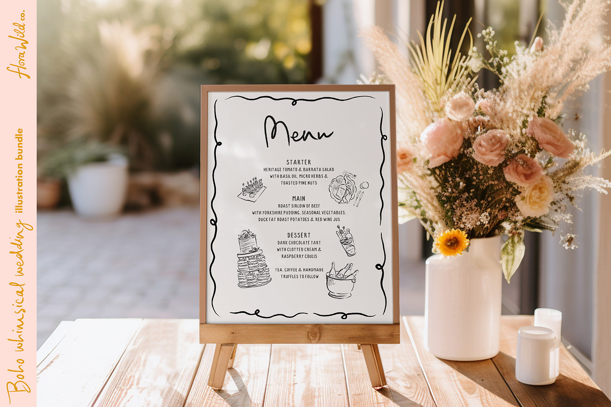 Boho Whimsical Wedding Clipart, an Illustration by Flora Wild Designs (Photo 9 of 10)