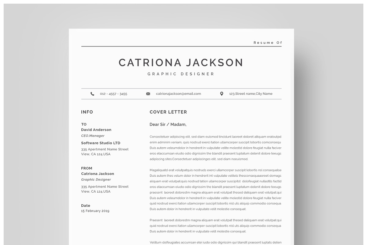 Resume Template / CV, a Resume Template by CreativeZoom (Photo 4 of 4)