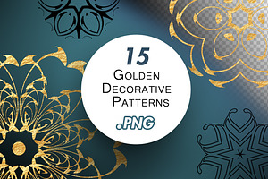 Golden Decorative Patterns, a Pattern Graphic by BazziBa♥