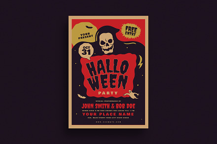 Retro Old Halloween Event Flyer, a Flyer Template by Guuver