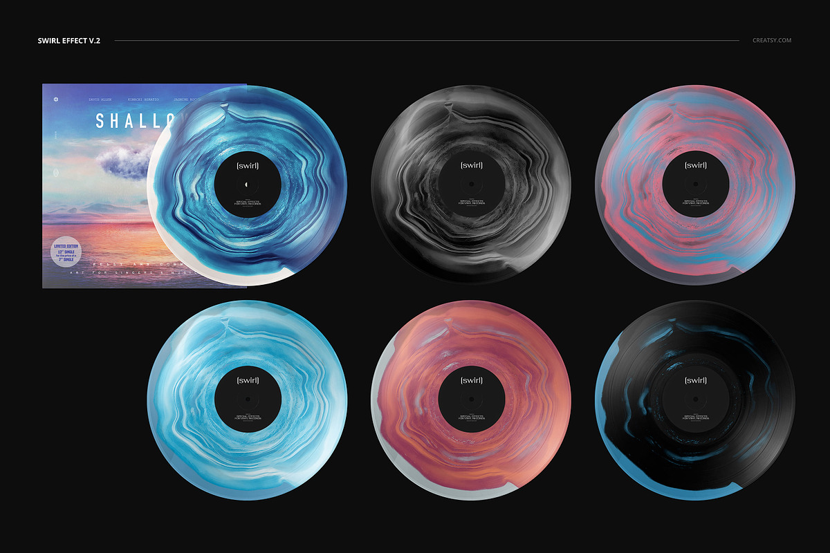 Vinyl Record & Cover Mockup Set, a Merchandise Mockup by creatsy5 (Photo 32 of 54)