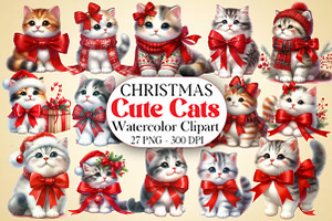 Christmas Cute Cats Sublimation, an Illustration by DreamArtGraphic