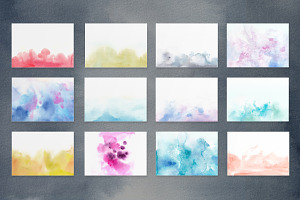 Abstract Ombre Watercolor Backrounds