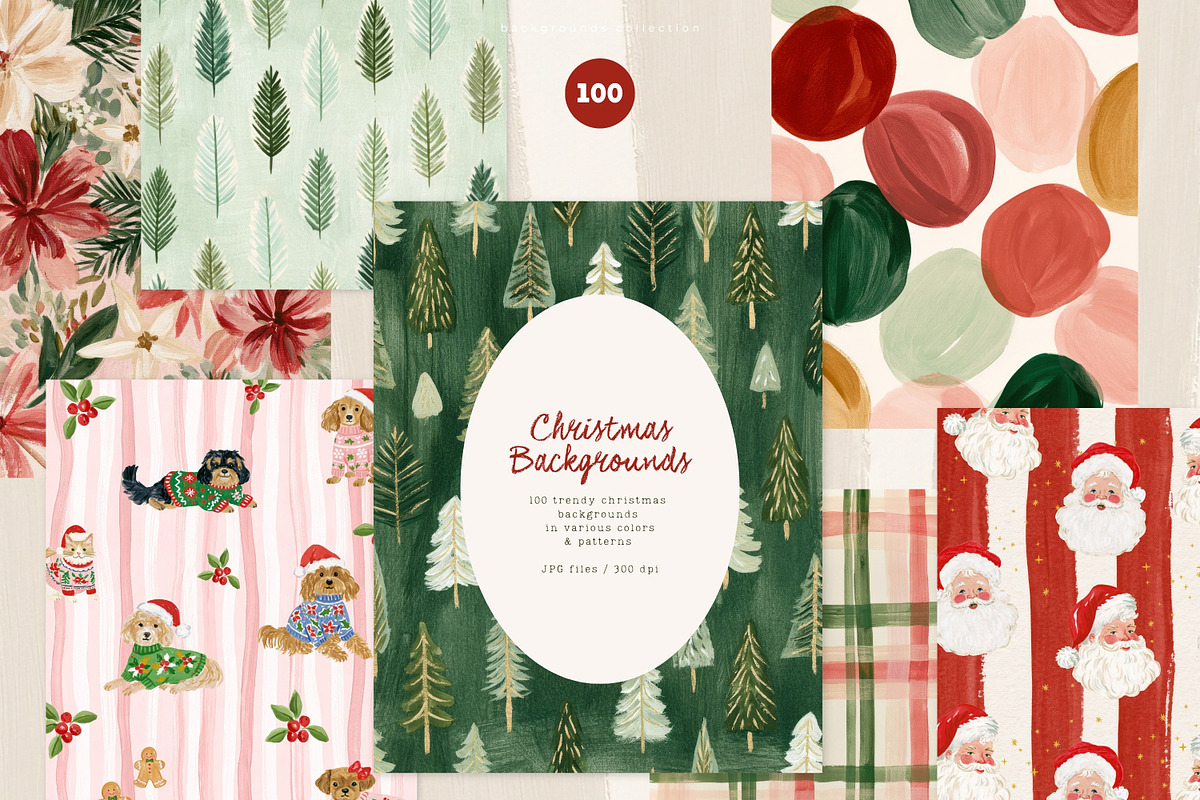 100 Christmas Backgrounds, a Background Graphic by PeDe Designs (Photo 8 of 16)