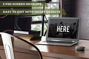 5 PSD screen mockups, a Mac Mockup by Egor Shkolnikov (Thumbnail 1 of 5)