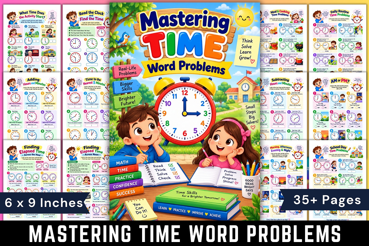 Mastering Time Word Problems, a Stationery Template by Designmela01 (Photo 1 of 6)