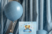 Boy birthday invitation card mockup, an Advertising Mockup by Blush Roses Print (Thumbnail 8 of 8)