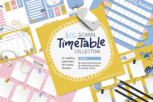 School weekly planners collection, a Stationery Template by Lana Sham