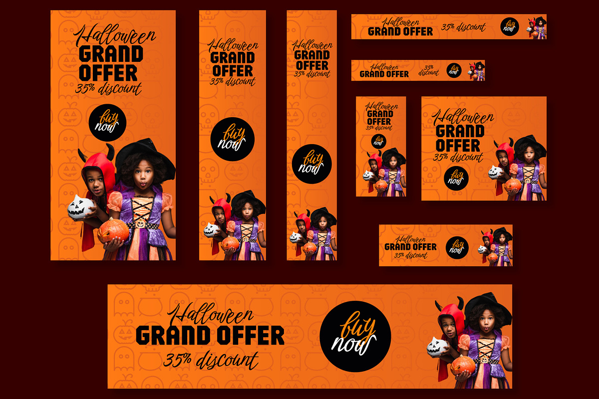 Halloween Web Banner Ads Template, an UI Kit Template by CreativeShaper (Photo 1 of 4)