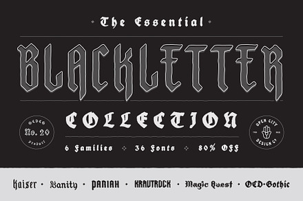 The Essential Blackletter Collection, a Blackletter Font by OPENCITYDESIGNCO