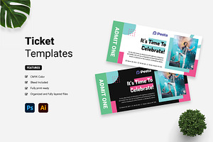 Ticket Mock-up - Pesta 2, a Print Template by Themes Awesome