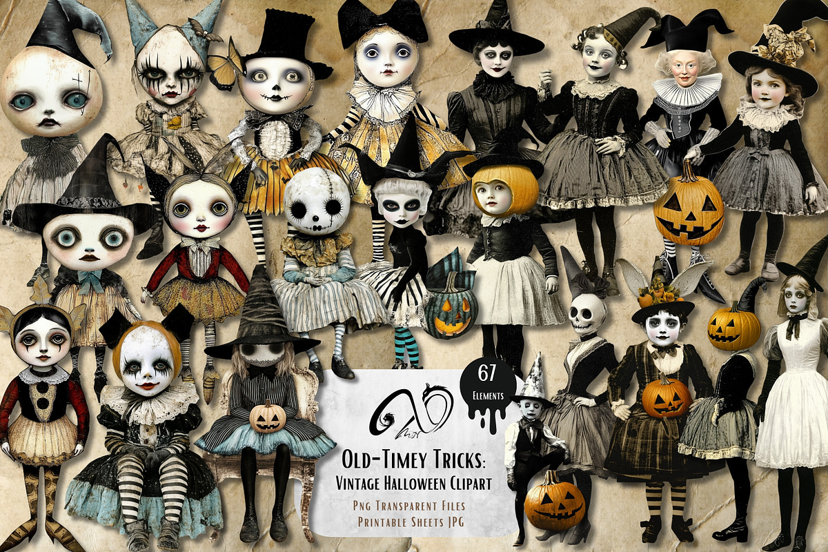 Old-Timey Tricks: Vintage Halloween, a Person Illustration by NiiiNArt (Photo 1 of 6)