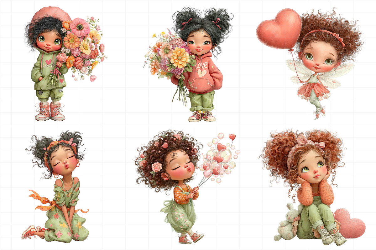 Quirky Love Girl Clipart, an Illustration by Daily.Designs (Photo 3 of 5)