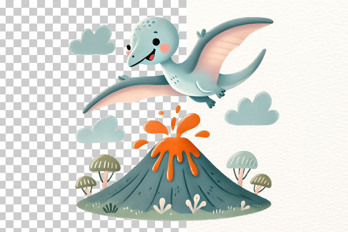 Watercolor Dinosaur Clipart Set, an Animal Illustration by Nicolle's Colorful Art (Photo 8 of 8)