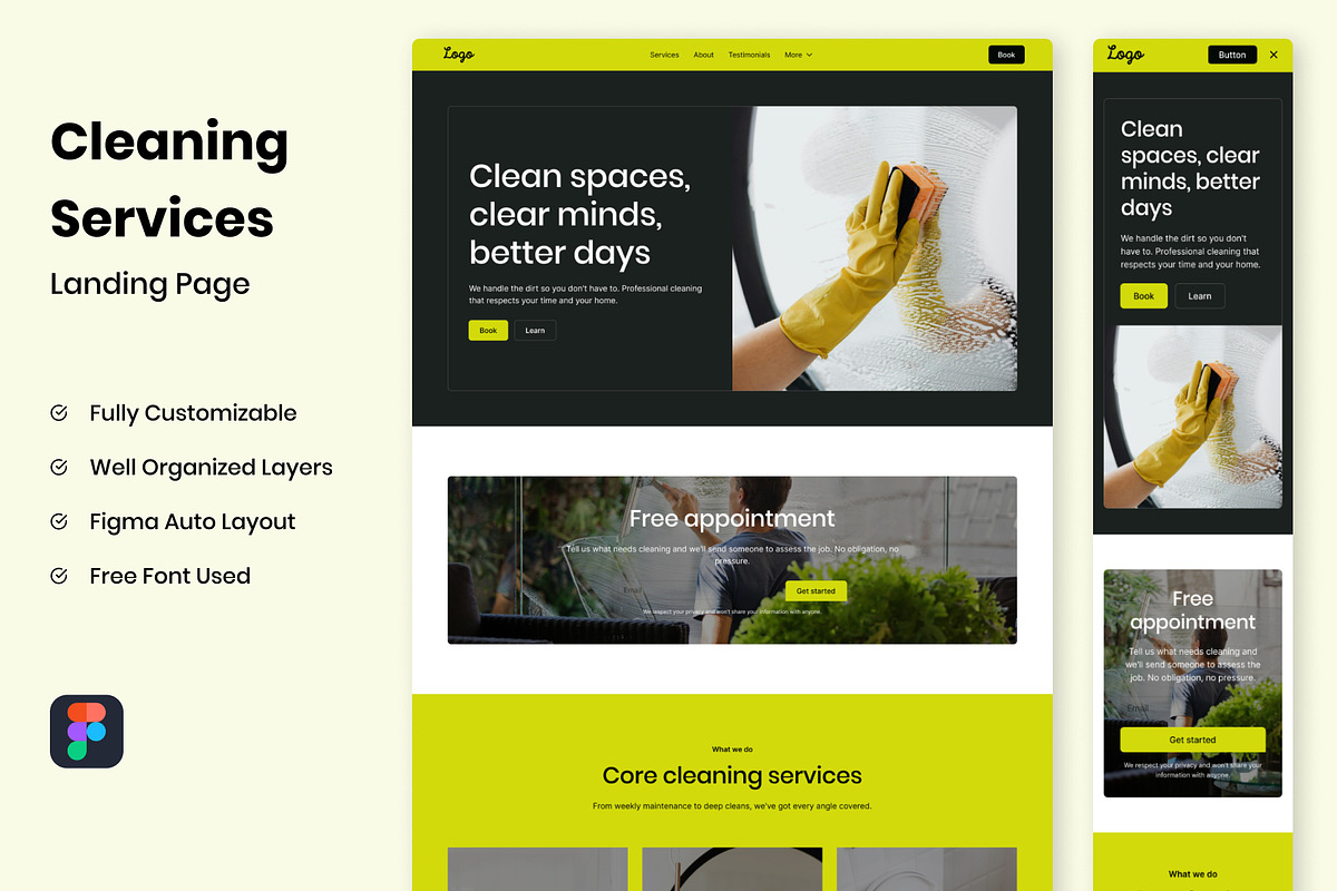 Cleaning Service - Landing Page, a Landing Page Template by RPWDS (Photo 1 of 3)