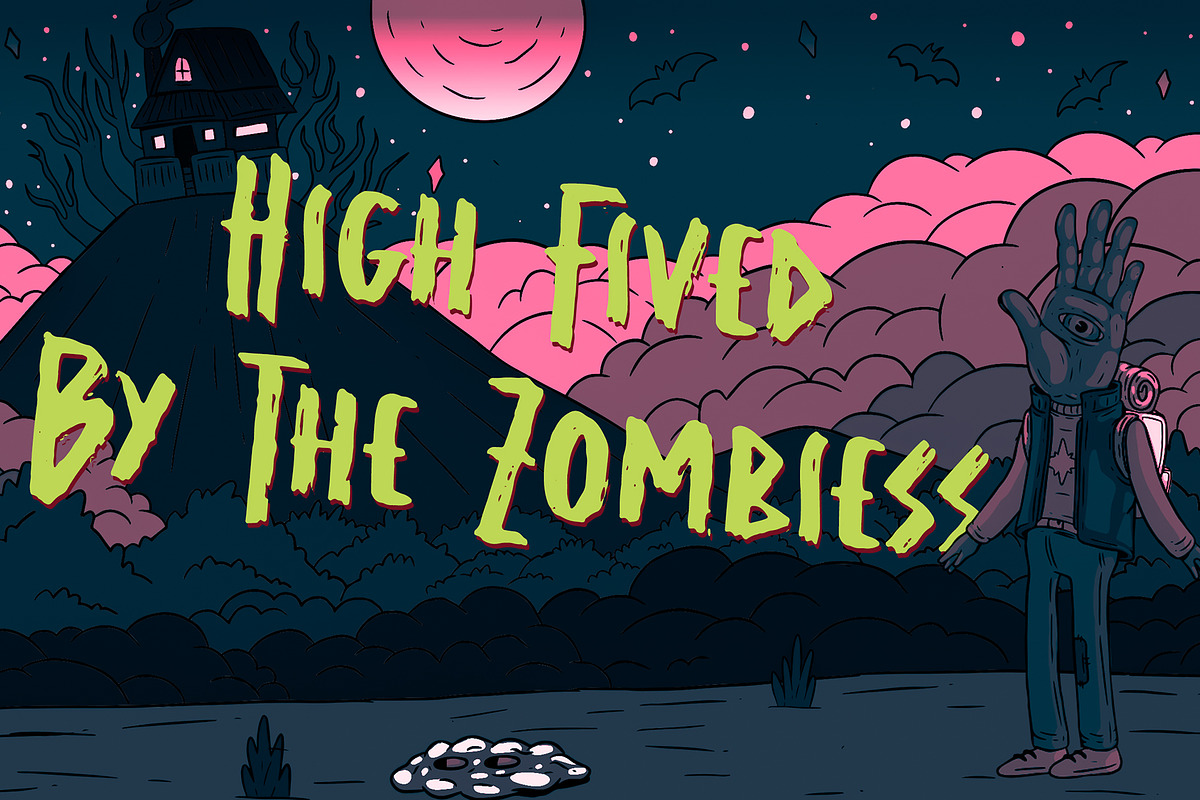 Zombies Ode – Halloween Brush Font, a Handwritten Font by Dm Studio (Photo 2 of 10)