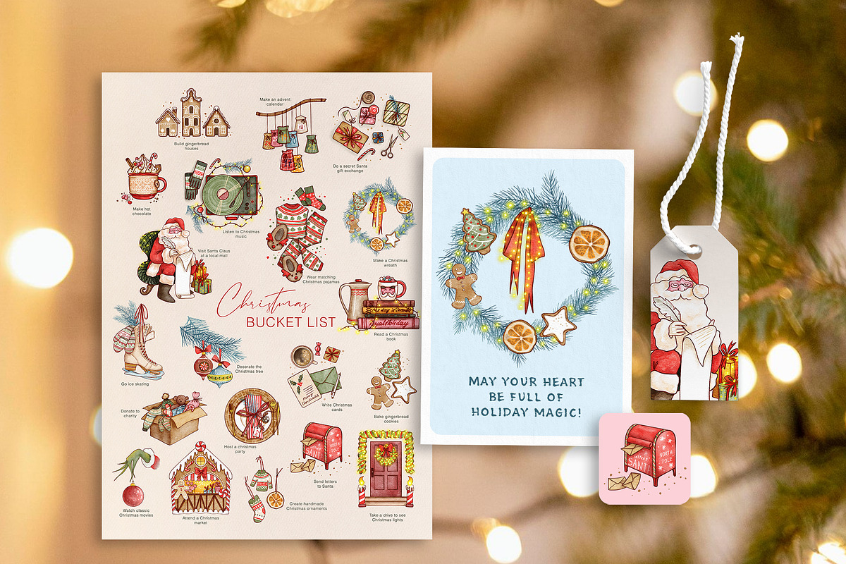 Christmas Bucket List Clipart, an Object Graphic by ArtPavo (Photo 4 of 10)