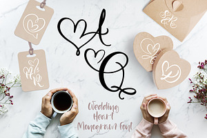 Wedding Heart Monogram Font